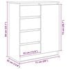 vidaXL Sideboard mit Schubladen Wei&szlig; 71x35x84 cm Holzwerkstoff