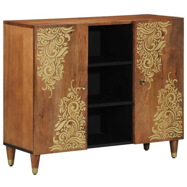 vidaXL Sideboard mit Regal Braun 90 x 33 x 75 cm Massivholz Mango