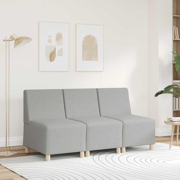 vidaXL Modulares Sofa ohne Armlehnen Himmelgrau 55 cm Stoff