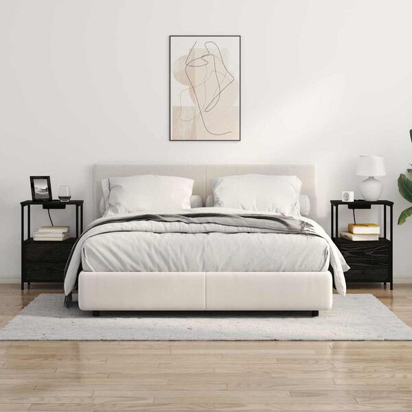 vidaXL Nachttisch Schwarz Eichen-Optik 40 x 31 x 60 cm Holzwerkstoff