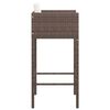 vidaXL Barhocker 2 Stk. mit Kissen Braun Poly Rattan