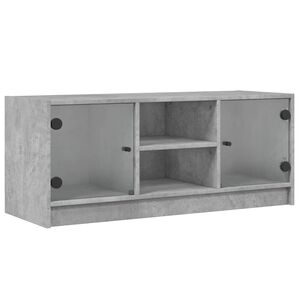 vidaXL TV-Schrank mit Glast&uuml;ren Betongrau 102x37x42 cm