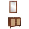 vidaXL Badezimmerschrank 2 Stk. Schwarz und Gold Massivholz Mango