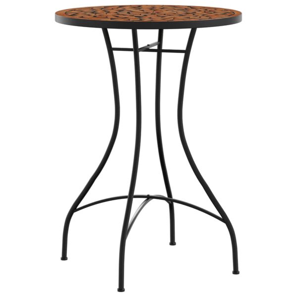 vidaXL Mosaik-Bistro-Set Terrakottarot Eisen und Keramik