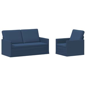 vidaXL Sofa-Set 2 pcs Blau Stoff