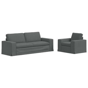 vidaXL Sofa Set 2 pcs Dunkelgrau 182 x 80 x 82 cm Stoff
