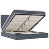 vidaXL Ottoman-Bett mit Matratzen & LEDs Dunkelgrau 160x200 cm Samt