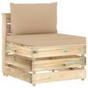 vidaXL 9-tlg. Garten-Lounge-Set mit Kissen Gr&uuml;n Impr&auml;gniertes Holz