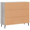 vidaXL Sideboard Grau Sonoma 90x34x80 cm Holzwerkstoff