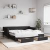 vidaXL Tagesbett Ausziehbar mit Schubladen Schwarz 90x190 cm Stoff