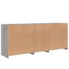 vidaXL Sideboard mit LED-Leuchten Grau Sonoma 162x37x67 cm
