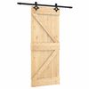 vidaXL Schiebet&uuml;r Nat&uuml;rlich und Schwarz 85 x 210 cm Massivkiefer