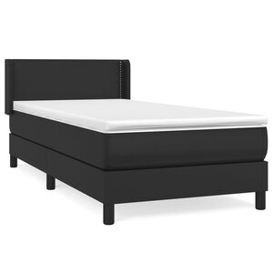 vidaXL Boxspringbett mit Matratze Schwarz 80x200 cm Kunstleder