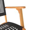 vidaXL 3-tlg. Bistro-Set Schwarz Poly Rattan und Massivholz Akazie