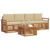 vidaXL Sofagarnituren 5 pcs Natur und Beige Massivholz Akazie