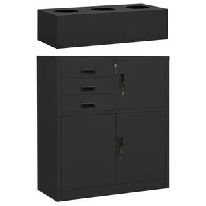vidaXL B&uuml;roschrank mit Pflanzkasten Anthrazit 90x40x125 cm Stahl
