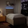vidaXL Boxspringbett mit Matratze Creme 120x200 cm Stoff