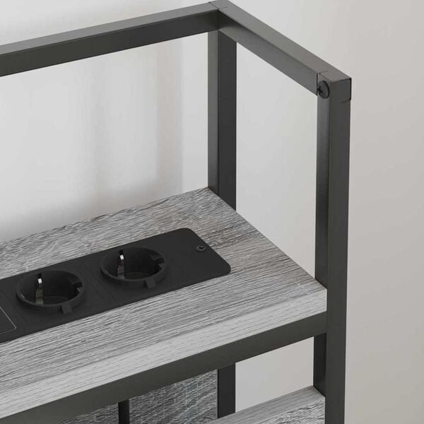 vidaXL Stauraum-Kopfteil mit Regal Grau Sonoma 75 cm Holzwerkstoff