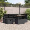 vidaXL Gartensofa-set mit Kissen 7 pcs Schwarz Poly-Rattan