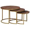 vidaXL Nesting-Couchtische 3 Stk. Dunkelbraun 60 x 60 x 45 cm