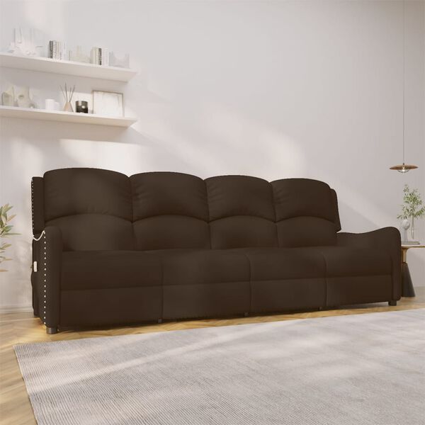 vidaXL 4-Sitzer Massagesessel Braun Glänzend Kunstleder