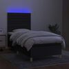 vidaXL Boxspringbett mit Matratze & LED Schwarz 90x200 cm Stoff