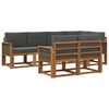 vidaXL Outdoor-Sofagarnitur 7 pcs Natur und Anthrazit Polyester