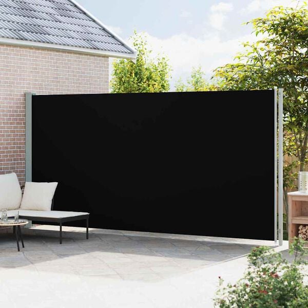 vidaXL Seitenmarkise Ausziehbar 220x600 cm Schwarz