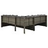 vidaXL 4-tlg. Garten-Lounge-Set mit Kissen Poly Rattan Grau