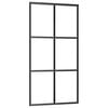 vidaXL Schiebet&uuml;r ESG-Glas und Aluminium 102x205 cm Schwarz