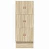 vidaXL Aufbewahrungsbettgestell Sonoma-Eiche 80 cm Holzwerkstoff