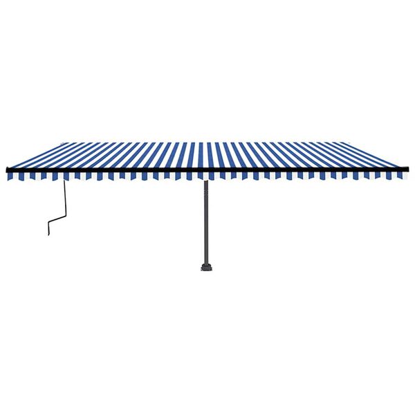 vidaXL Standmarkise Manuell Einziehbar 600x350 cm Blau/Wei&szlig;