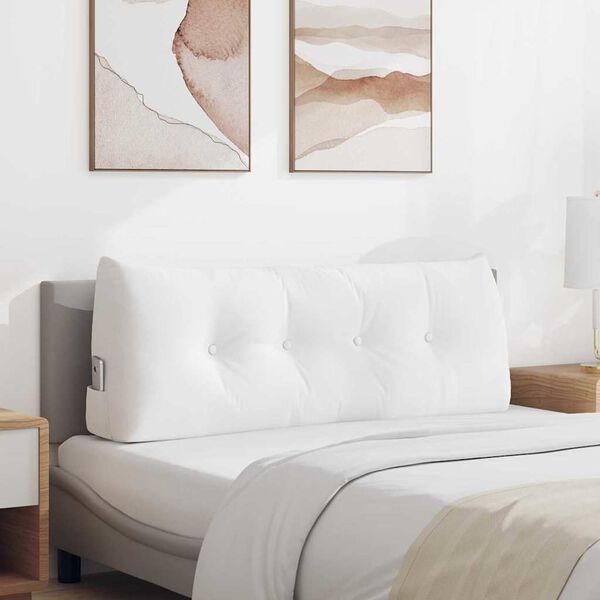 vidaXL R&uuml;cken Kissen Wei&szlig; 120 x 24 x 50 cm Stoff