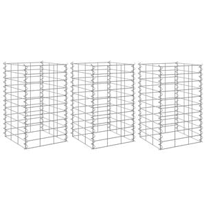 vidaXL Gabionen-Hochbeete 3 Stk. 30x30x50 cm Eisen