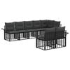 vidaXL Outdoor-Sofagarnitur 8 Stk. Schwarz und Dunkelgrau Poly-Rattan
