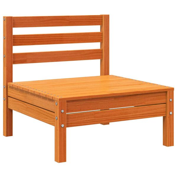 vidaXL Gartensofas ohne Armlehnen 4 Stk. Wachsbraun Massivholz Kiefer