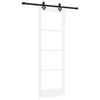 vidaXL Schiebet&uuml;r Wei&szlig; 73,5 x 211 cm Massivholz Kiefer und Glas