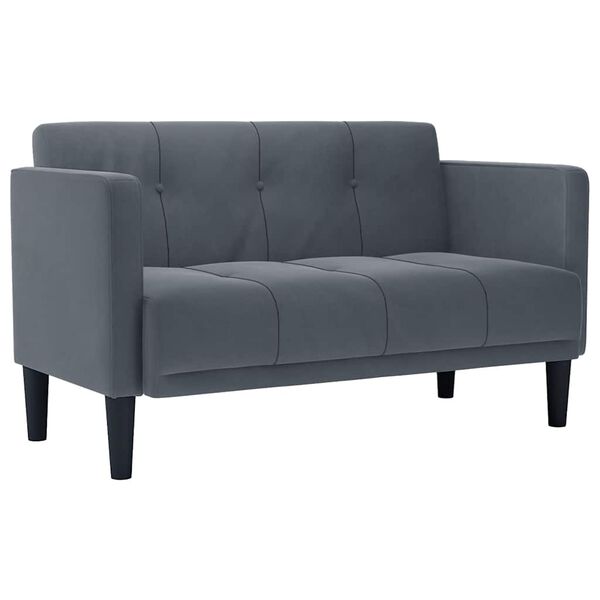 vidaXL Zweisitzer-Sofa Dunkelgrau 111 cm Samt
