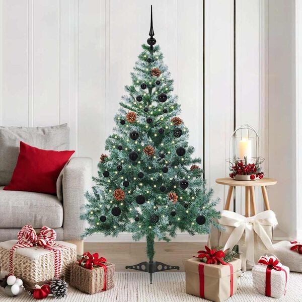 vidaXL Künstlicher Weihnachtsbaum Grün 150 cm PVC und Stahl