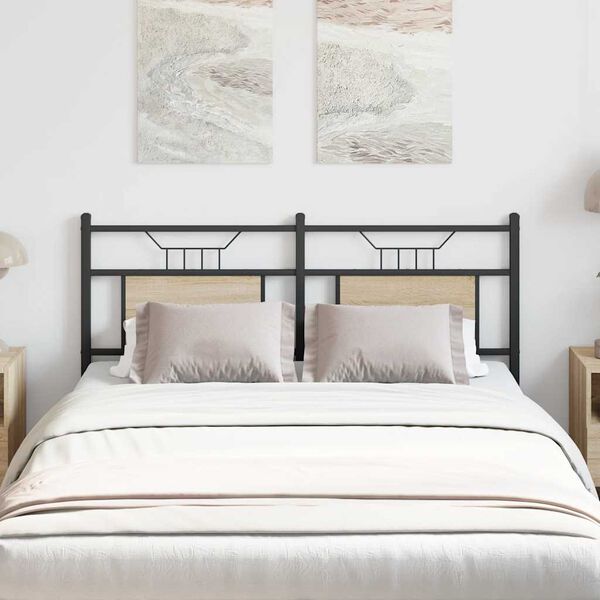 vidaXL Kopfteil Sonoma-Eiche 137 cm Holzwerkstoff und Stahl