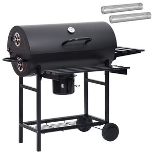 vidaXL Fassgrill mit R&auml;dern und Regalen 3 stk. 115 x 85 x 95 cm Metall