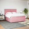 vidaXL Boxspringbett mit Matratze Rosa 200x200 cm Samt