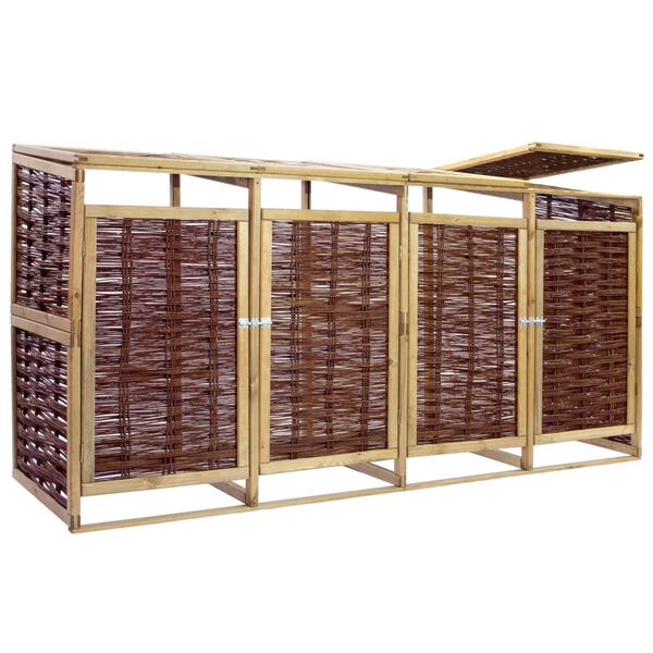 vidaXL M&uuml;lltonnenbox f&uuml;r 4 Tonnen Kiefernholz und Weide