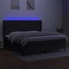 vidaXL Boxspringbett mit Matratze & LED Schwarz 200x200 cm Stoff