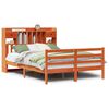 vidaXL Massivholzbett mit Regal ohne Matratze Wachsbraun 150x200 cm