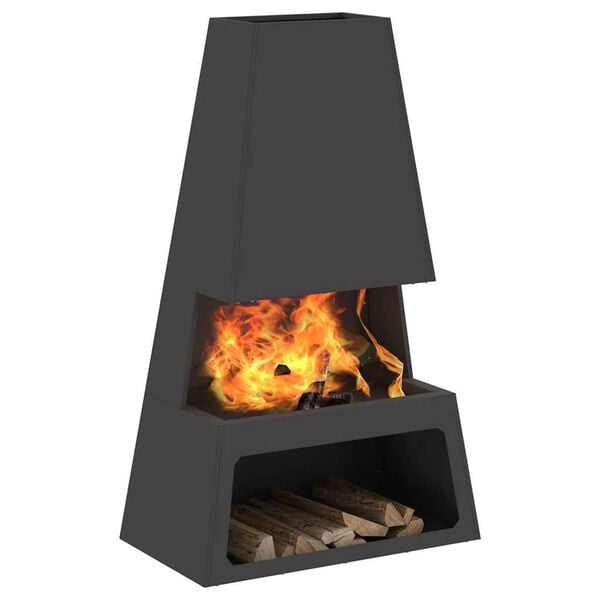 vidaXL Feuerstelle Schwarz 60 x 35 x 100 cm Stahl