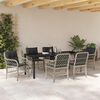 vidaXL Garten Essgruppe mit Kissen 7 pcs Hellgrau Poly-Rattan