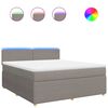 vidaXL Boxspringbett mit Matratze Taupe 180x200 cm Stoff