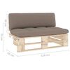vidaXL Outdoor-Mittelsofa Paletten Impr&auml;gniertes Kiefernholz