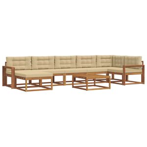 vidaXL Outdoor-Sofagarnitur mit Kissen 8 pcs Natur und Beige